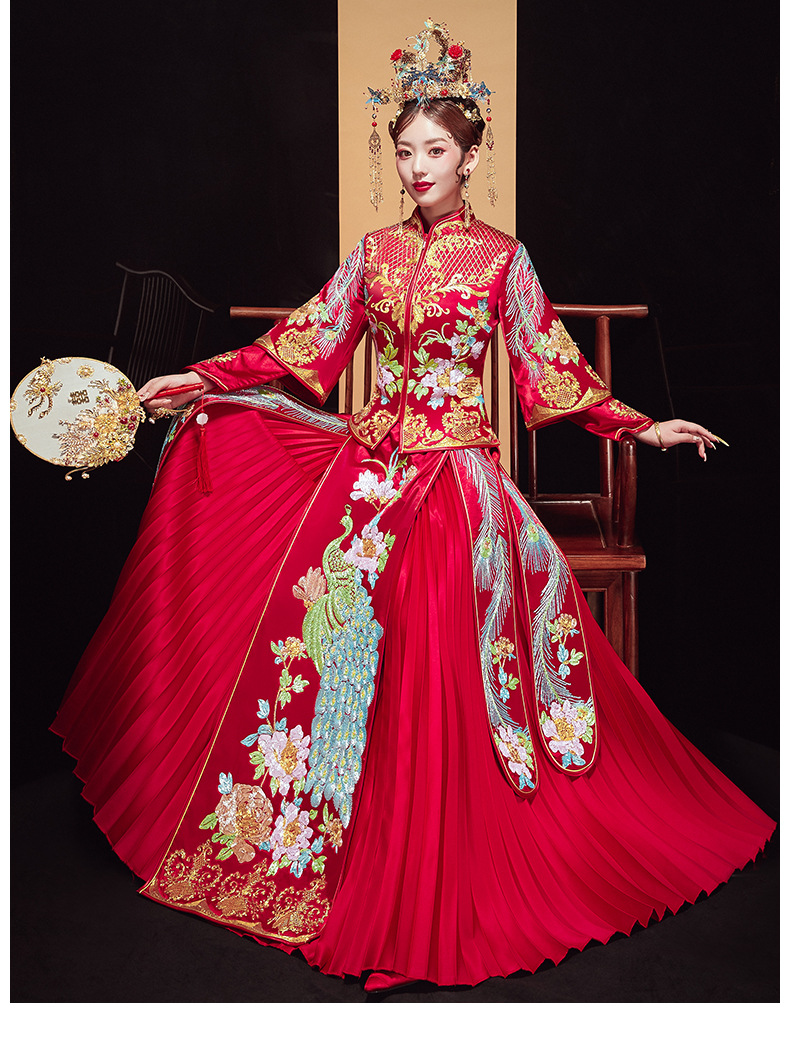 秀禾服新娘2020新款盘金绣出阁服夏季盘金秀和服中式新娘服秀禾夏|ms