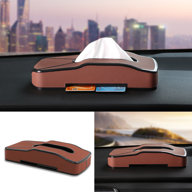 vehicle Tissue box Leatherwear Prepuce Tissue box Car home Dual use originality multi-function Insert card