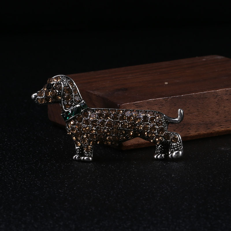 Inlay Design Cute Pin Dog Alloy Inlay Rhinestones Women's Brooches