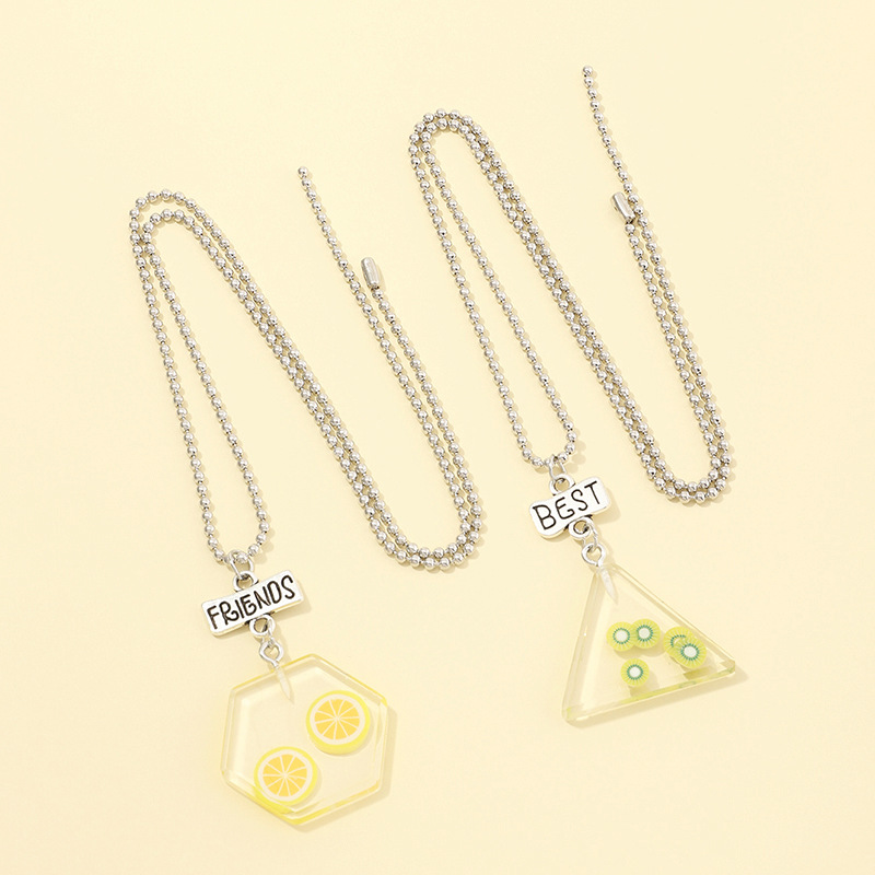 New Dried Flower Transparent Acrylic Geometric Resin Fruit Pendant Necklace Wholesale display picture 3