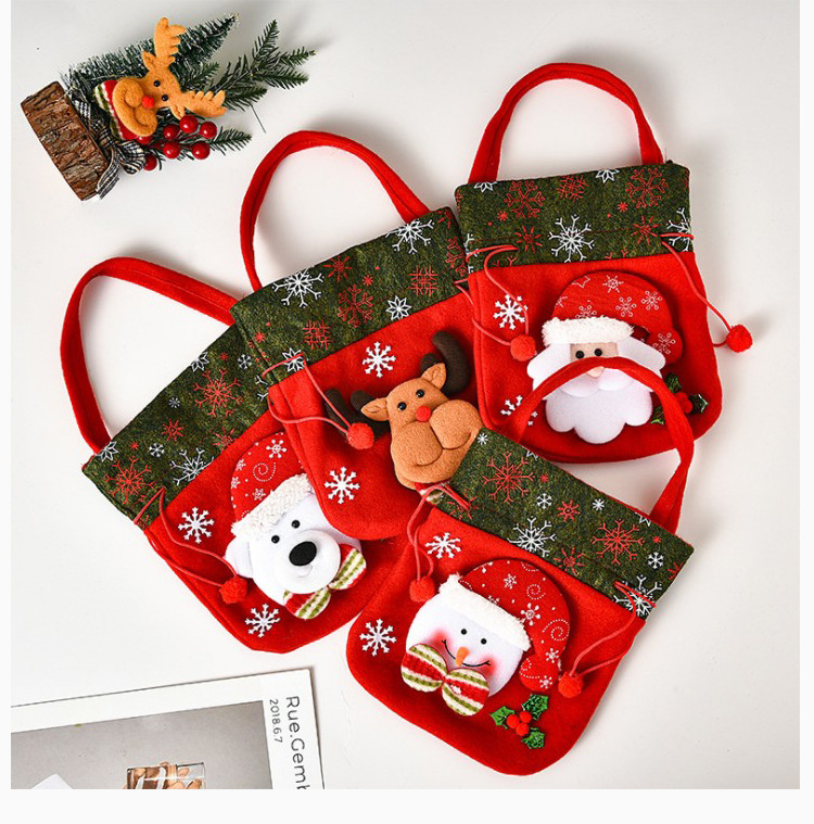 Christmas Three-dimensional Doll Candy Brushed Fabric Bag Decorations Wholesale Nihaojewelry display picture 6