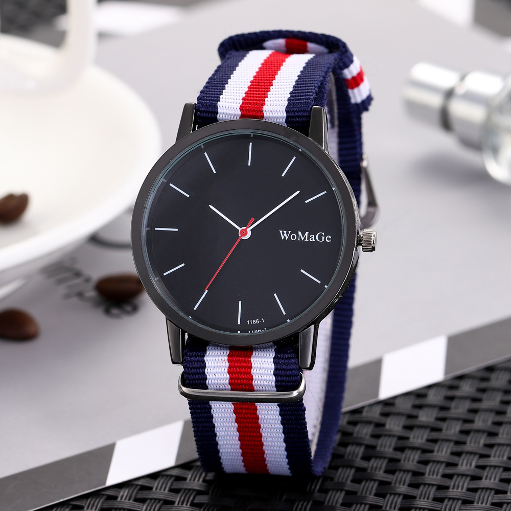 Simple Color Braided Belt Black Shell Large Dial Men's And Women's Watches Wholesale display picture 12
