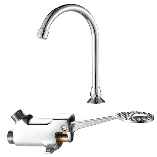 Copper vertical foot-operated basin single cold water faucet hospital laboratory wash basin foot-operated foot-operated faucet