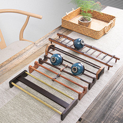 New ebony copper wood tea cup holder tea ceremony cup storage rack cup drying rack tea coaster coaster tea set accessories