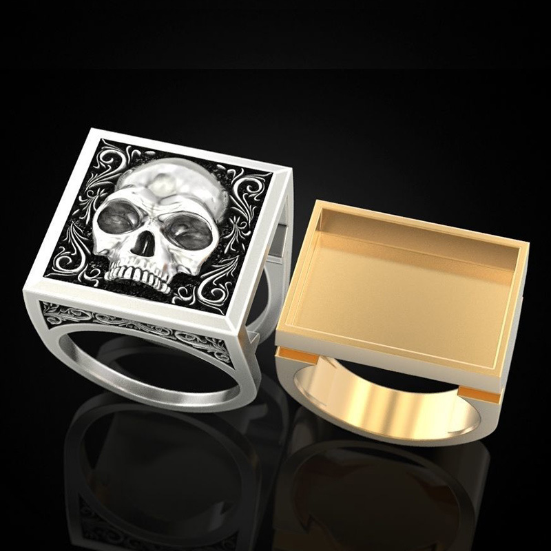 Punk Skull Alloy Plating Men's Rings display picture 4