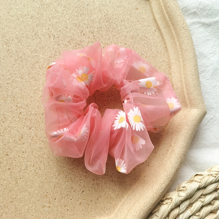 New Fashion Flowers Mesh Scaffolding Wholesale Chrysanthemum Cheap Scrunchies display picture 6