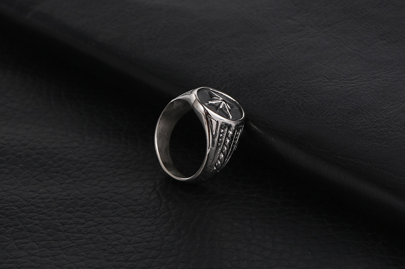 Casual, Street Occasion Vintage Style Star Titanium Steel Polishing Men's Rings Punk Rings