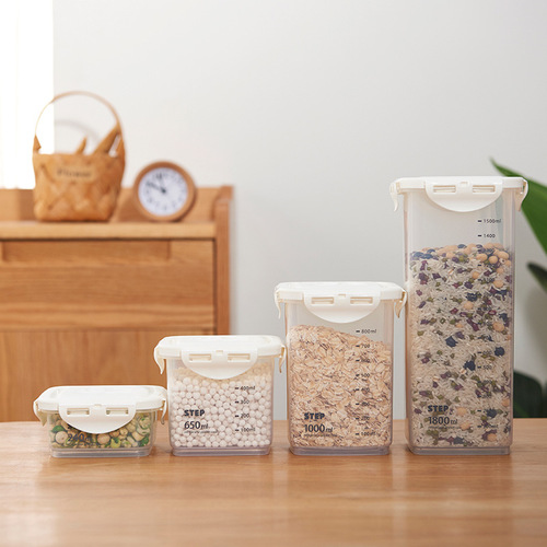 650 sealed jar transparent cake packaging crisper plastic household kitchen snack square jar miscellaneous grain storage