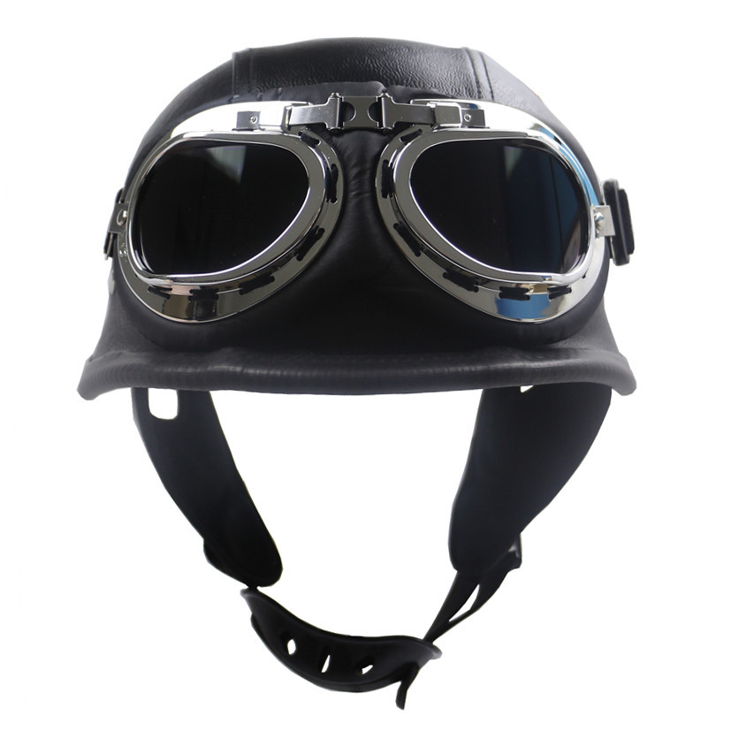 Nuovo casco Harley in pelle nera ZR307 American Brand WWII Retro M35 Shape_voghion.com