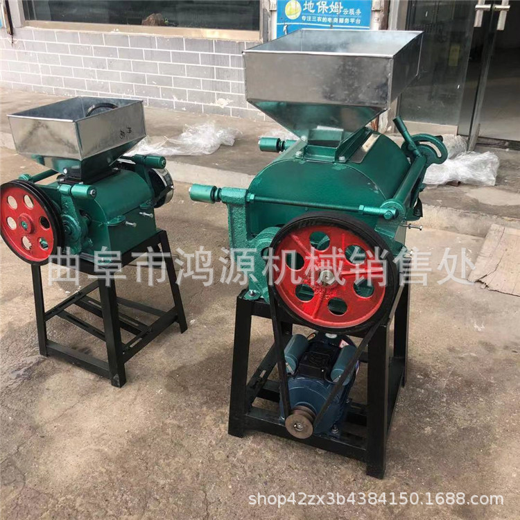 小型大豆挤扁机 新型电动对辊式压扁机 电动粮食挤扁机