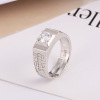 Imitation of Mozan's female ring, female for marriage couple ring, six -claw diamond ring inlaid Mossian stone simulation diamond women opening