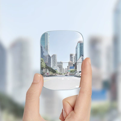 Large field of view rear view auxiliary mirror round mirror adjustable blind