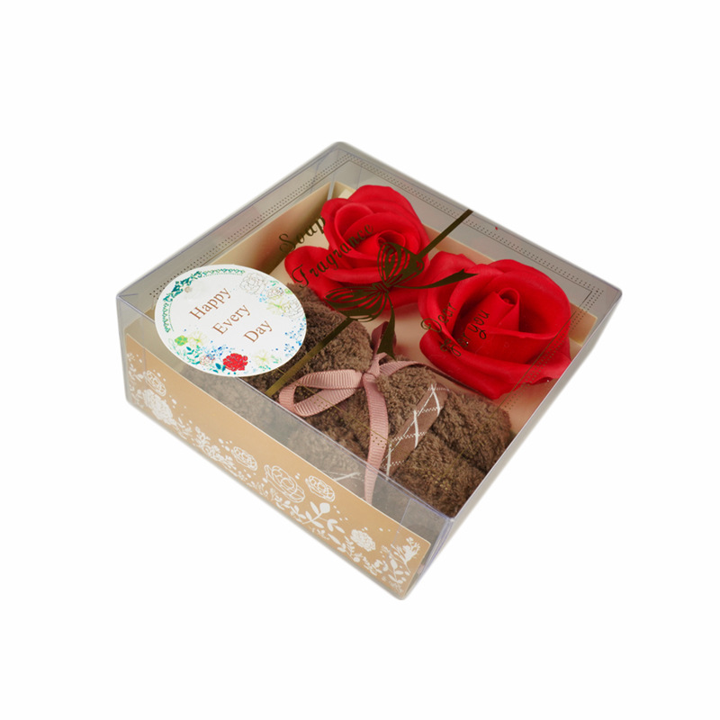 Festival Present Towel Bear Gift Box Valentine's Day Gift Soap Flower Transparent Gift Practical Promotional Gifts display picture 3