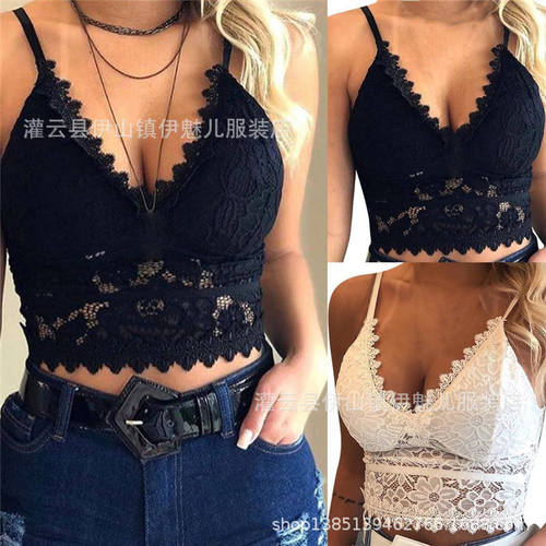 Erotic goddess hazy sexy and charming hollow lace thin strap triangle cup bra without steel ring backless women's underwear