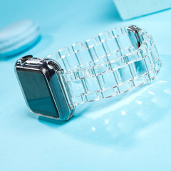 適用蘋果錶帶applewatch Ultra樹脂透明三珠錶帶iwatchS87654工廠