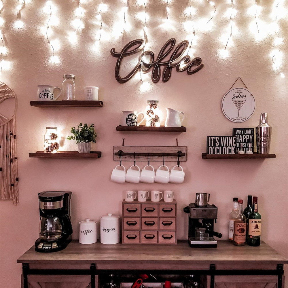 Estante de pared de madera maciza decoración de pared creativa partición estante de pared colgante de pared estante de madera maciza