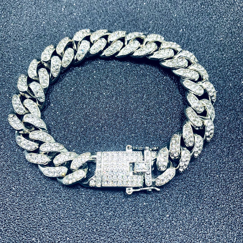 Cuban Link Chain Necklace For Men 12mm Hip Hop Diamond Style_voghion.com