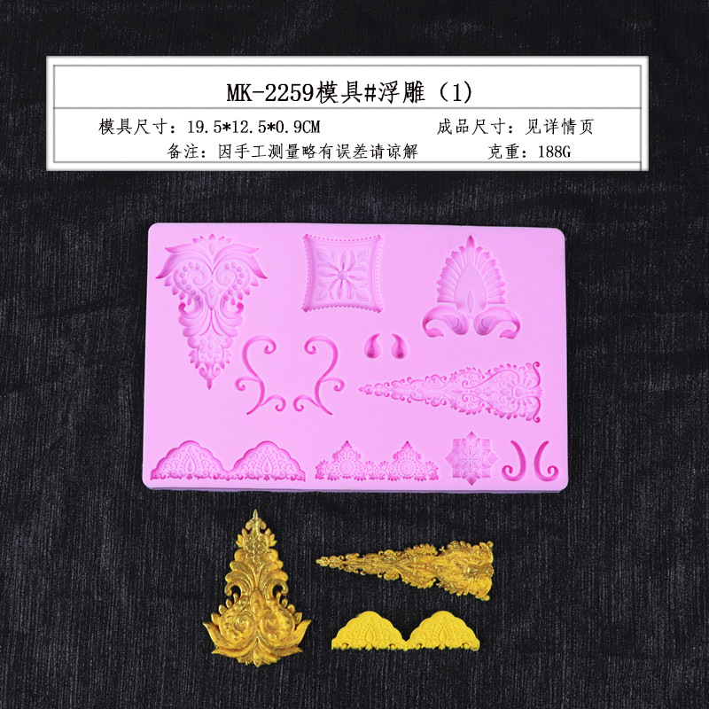 Fondant estilo Europeo en relieve de silicona molde gema pastelería de chocolate molde para hornear reloj decoración de la torta del molde de la torta