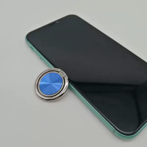 Ring silver + pattern blue