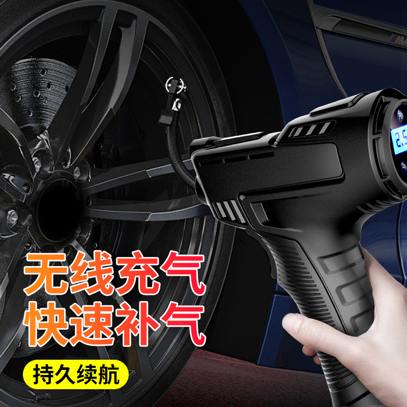 车载充气泵 新款便携式手持无线充电12V数显智能电动轮胎打气泵|ms
