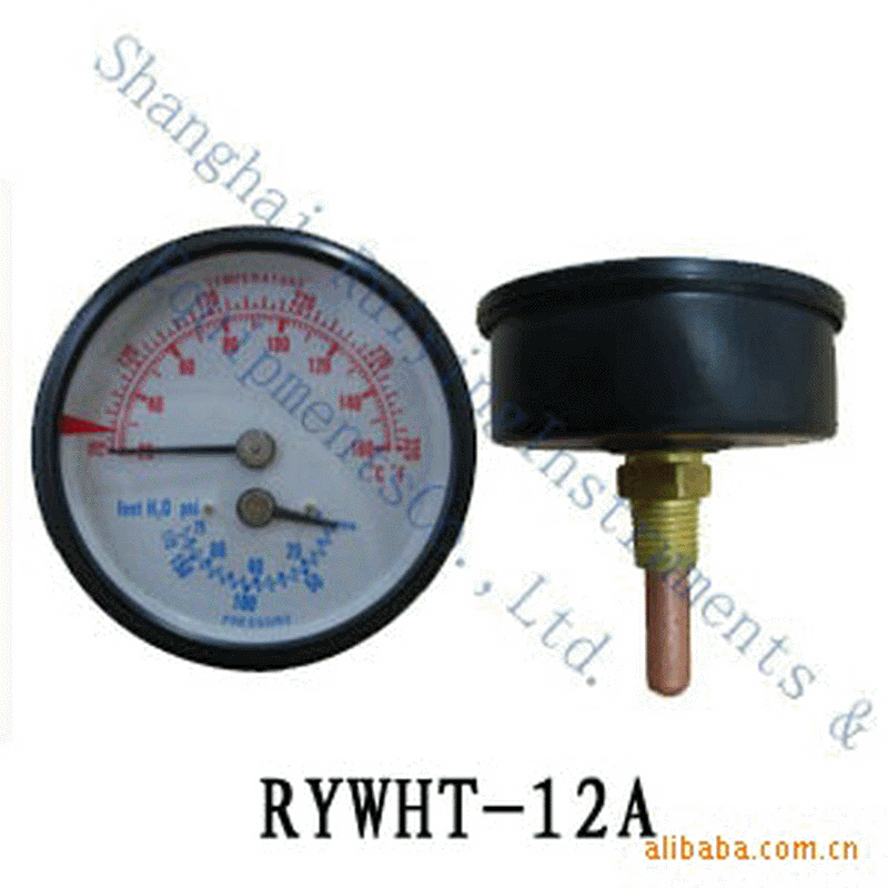 供应温度计  WHT-2水高压计温度压力双显示压力表