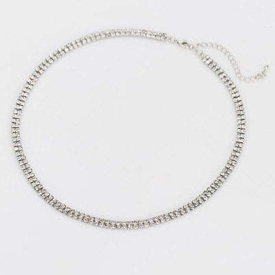 Round Pattern Women'S Gender Simple Style Round Rhinestones Alloy Choker Wholesale