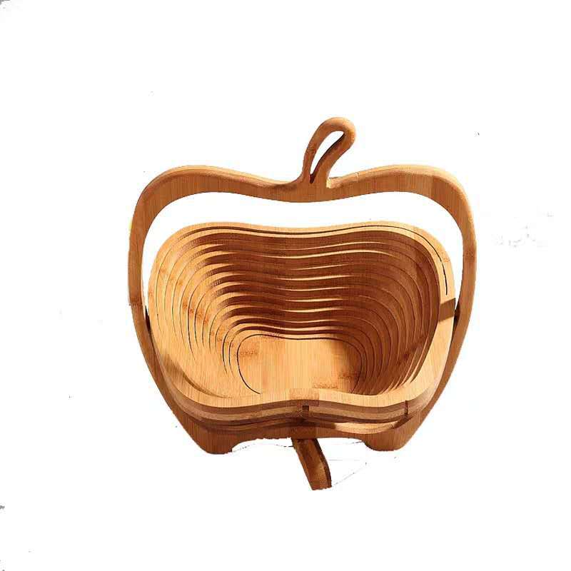 New bamboo fruit basket, folding fruit basket, fashionable and creative bamboo basket, fruit basin, bamboo and wood craftsmanship detail image 4
