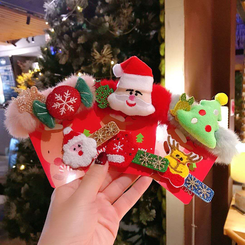Christmas Fashion Cute  Velvet Hair Clip Two-piece Set display picture 5