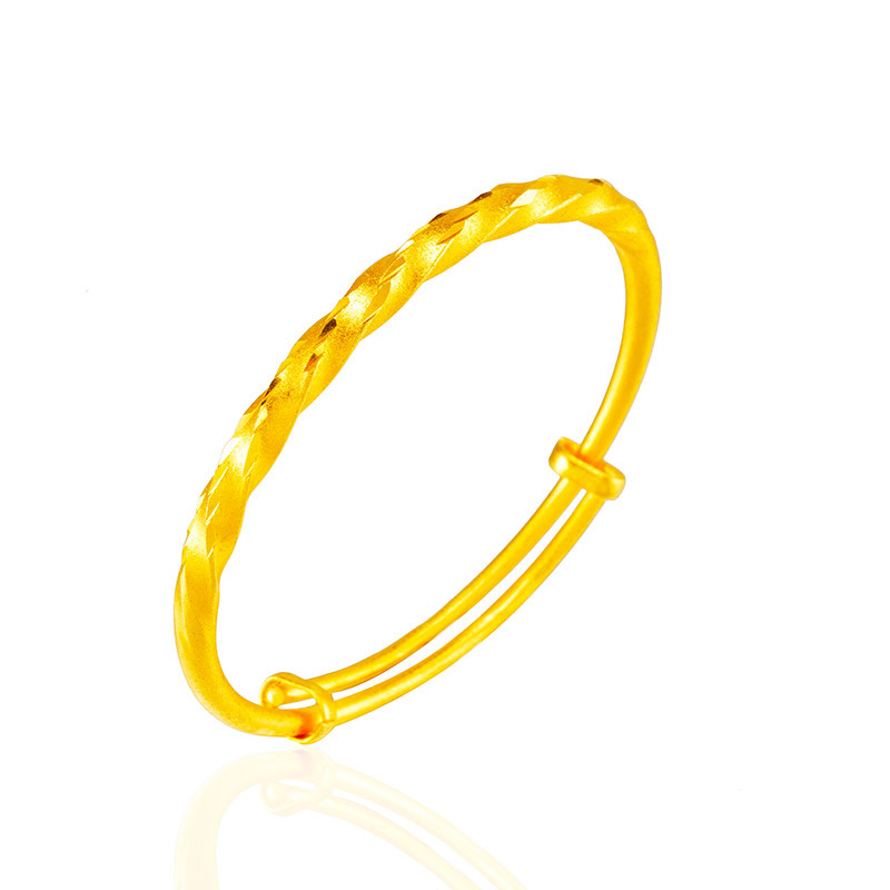 Exquisita imitación 24K oro torcedura lluvia de meteoros pulsera joyería de la boda viento étnico arena oro redondo vientre Push-Pull pulsera