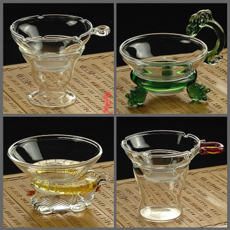 Fábrica al por mayor tetera de vidrio borosilicato colador de té resistente al calor vidrio Kung Fu juego de té ceremonia del té accesorios colador de té