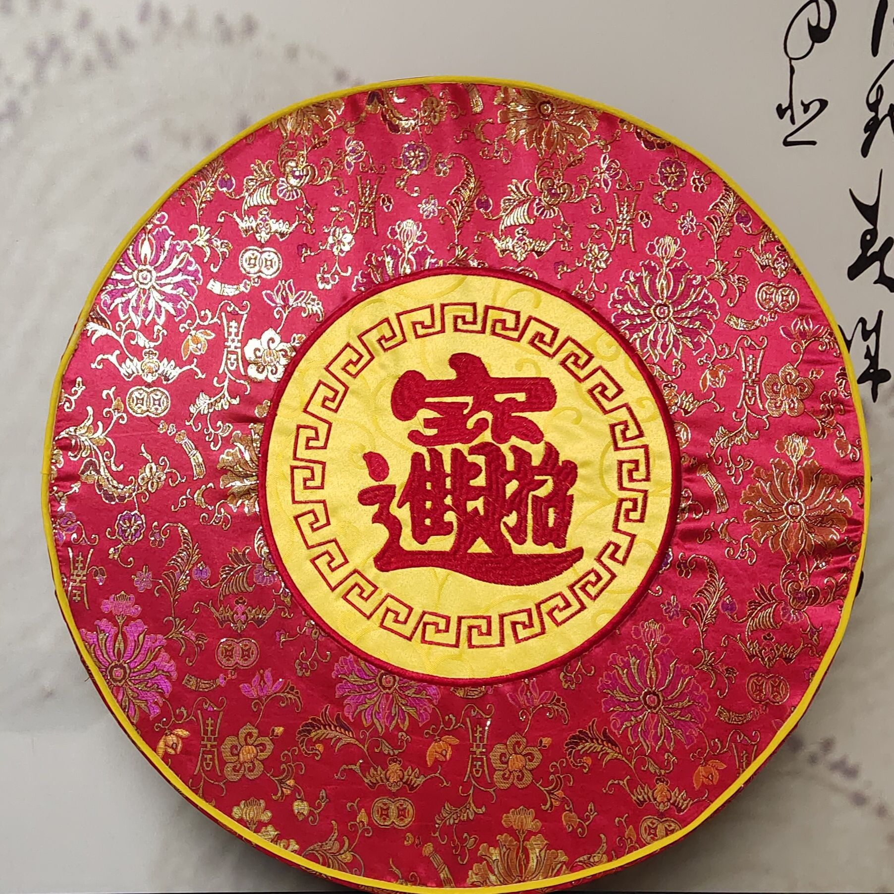 Manufactor goods in stock Lotus Buddha mat Specifications circular meditation Cloth art Pu Play cushion Temple Hassock