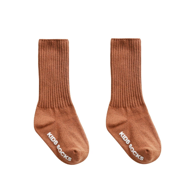 Non-slip children's autumn solid high boots, knee socks