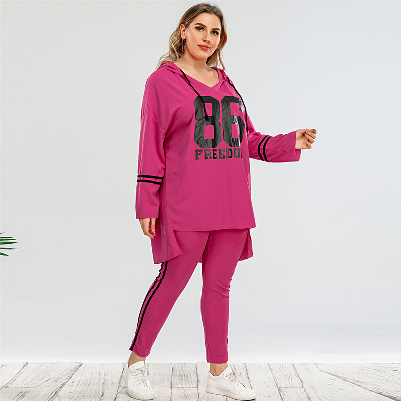 long-sleeved loose digital printing hoodie pants two-piece set nihaostyles clothing wholesale NSWCJ85258