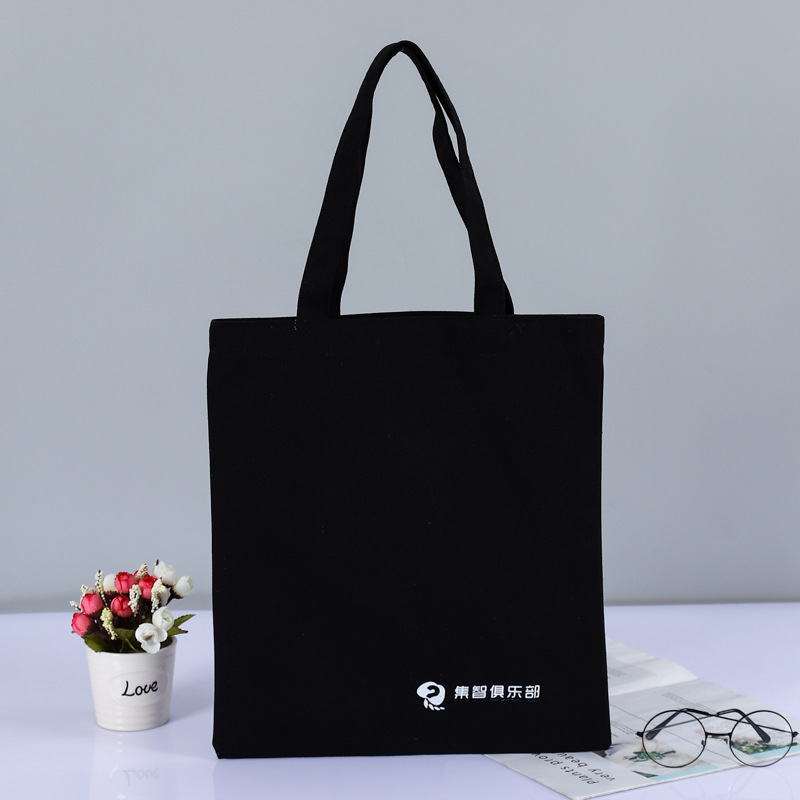 批发手提棉布袋定做黑色单肩帆布包女创意广告购物帆布袋定制logo