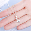 Necklace, airplane, small design brand chain for key bag , new collection, South Korea, Korean style