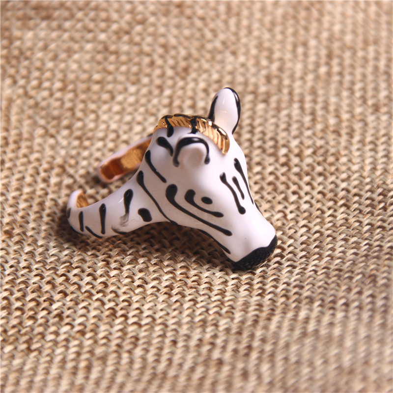 20g Weight Rings Classification 3 Pieces Set Quantity Daily Occasion Iron, Copper Material Zebra Pattern All Seasons Season Women's Gender Plating Design Cute, Simple Style Style Cute Simple Style Zebra Iron Copper Plating Women's Rings 14