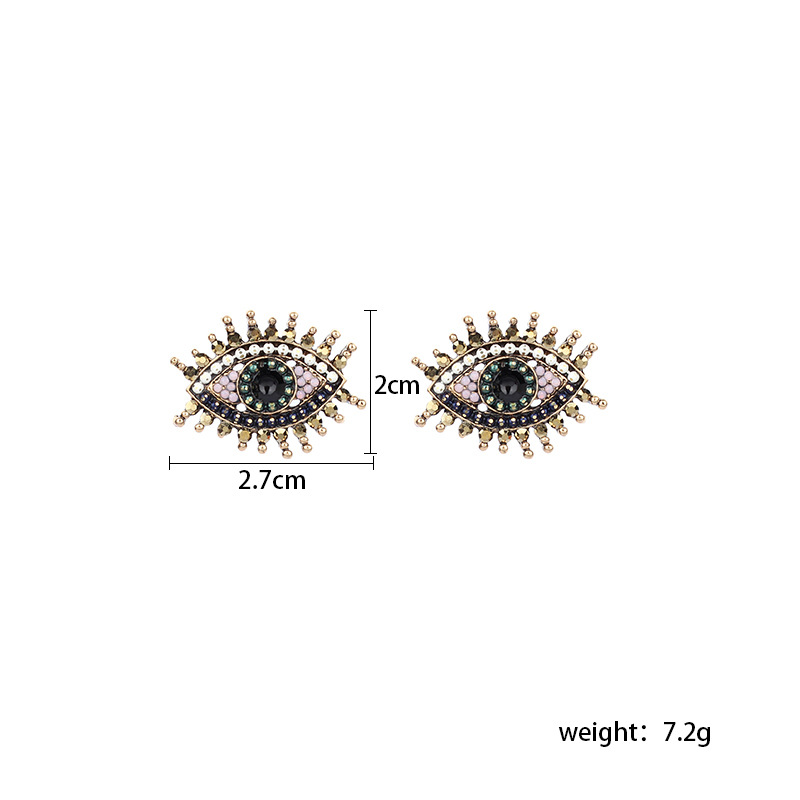 Boucles D&#39;oreilles Oeil De Démon Oeil De Diamant Rétro Pour Femmes display picture 7