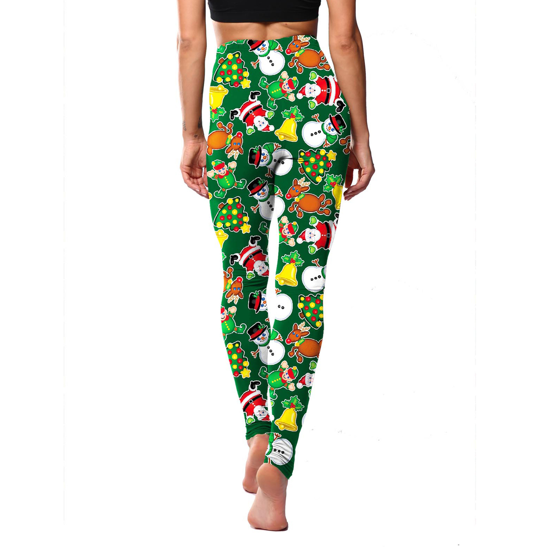 182g Weight Ankle-Length Pants Length Spandex, Polyester Fabric Type High Waist Waist Line Leggings Pants Type Stretchy Elasticity Daily Occasion Breathable Function Skinny Fit Type Christmas Festival Snowflake Pattern Winter, Autumn Season Women'S Gender Simple Style Style Women'S Daily Simple Style Snowflake Ankle-Length Leggings 30