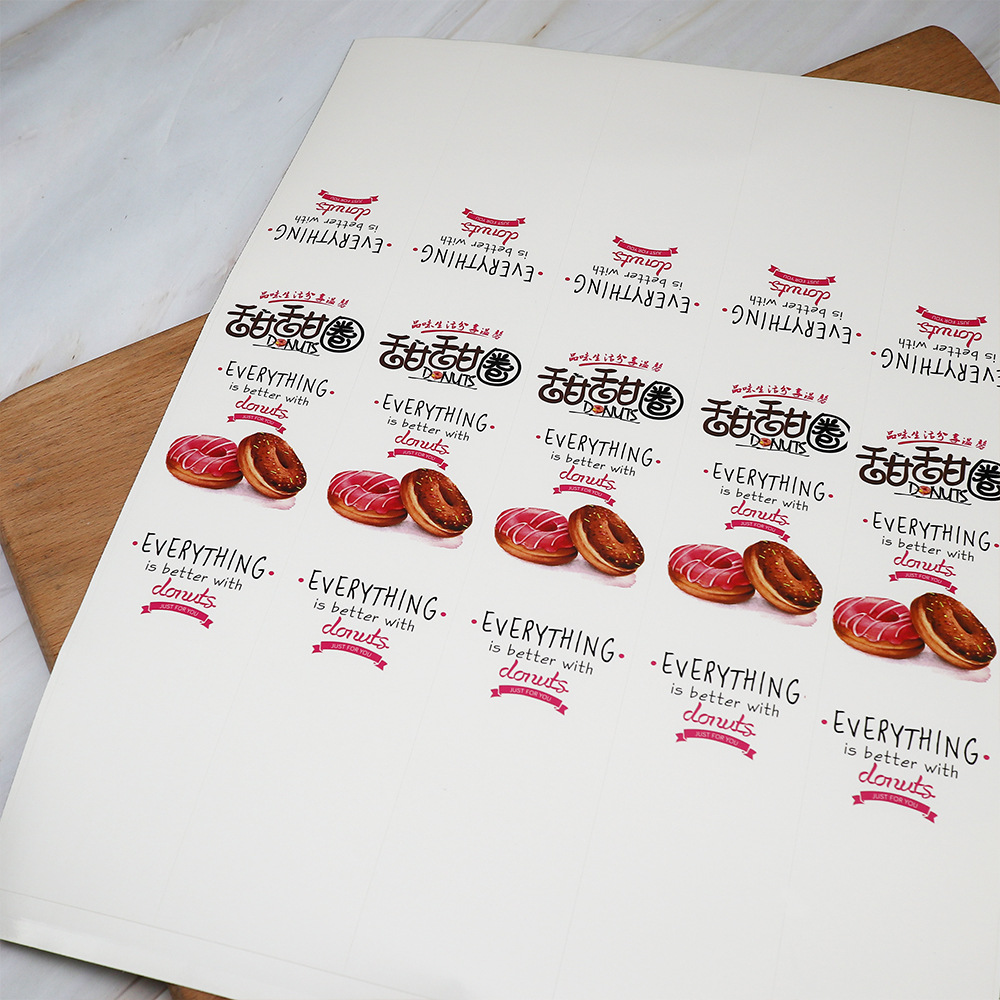 Caja de donuts, caja de embalaje de dos gránulos, caja de embalaje de punto oeste, pegatinas de horneado, recomendación de embalaje adhesivo image 7