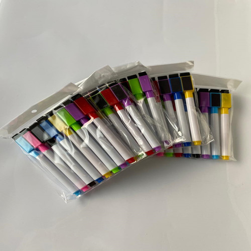 Wholesale street stall high-quality erasable color whiteboard pens with tape brush 8-color whiteboard pen set sufficient supply