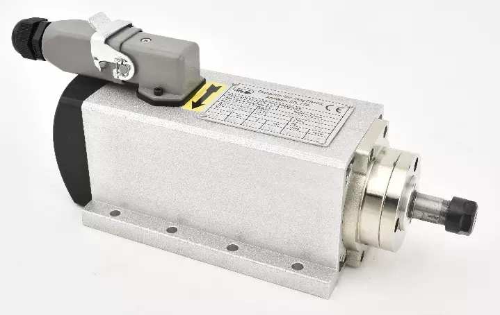 华江电主轴源头工厂1.5KW方型风冷带边电动主轴厂家