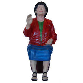 热门精品人物模型名人老太太玻璃钢雕塑公仔仿真写实人物定制生产