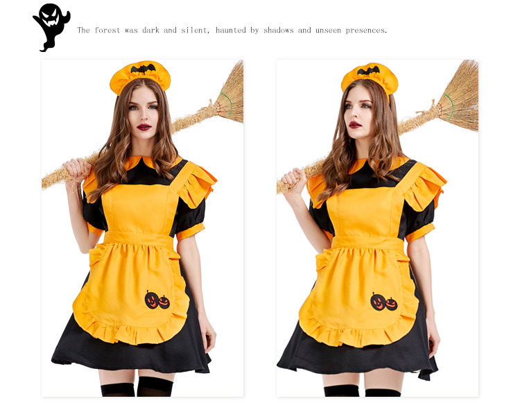 Vampire maid pumpkin lantern dress nihaostyles wholesale halloween costumes NSPIS78646