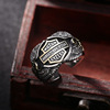 Men's ring, retro accessory with letters, wholesale, silver 925 sample, on index finger, English letters