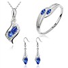 Earrings, necklace, chain, bracelet, set, metal crystal, jewelry, 3 piece set, wholesale