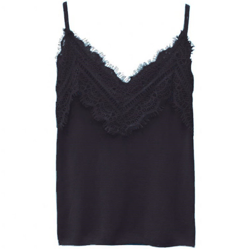 2024 Spring and Autumn New Lace Knitted Camisole for Women's Outerwear, Slim Fit Sleeveless V-neck Top, Paired with A Bottom Shirt_voghion.com