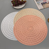 Creative meal cushion INS wind Nordic anti -hot round decorative cushion hollow thermal insulation pad household solid color hot gold meal table cushion