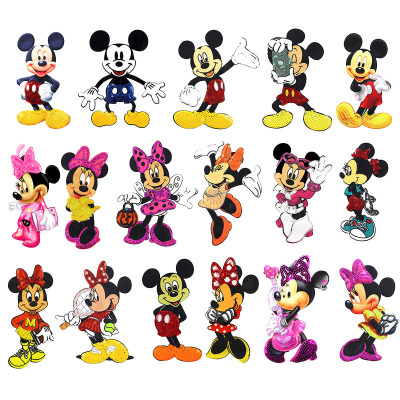 新品可愛卡通圖案米奇米妮圖案布貼百搭童裝衣服裝飾補丁薄款縫制