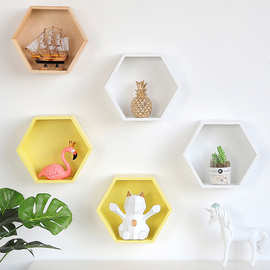 磁性免钉六边形置物架可吸附软磁白板黑板墙贴装饰磁吸黑板创意