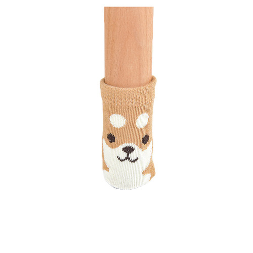 Table leg cover knitted door handle protective cover non-slip cartoon wool wear-resistant dining table chair leg home protective pad
